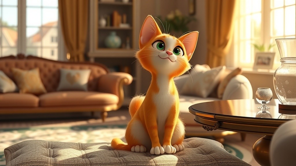 a cat watch a mobile