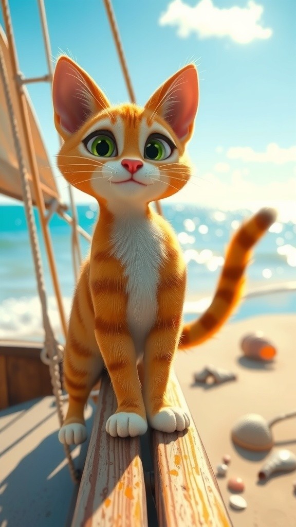 Cinematic Cat: Sunglasses & Surfing on the Tide