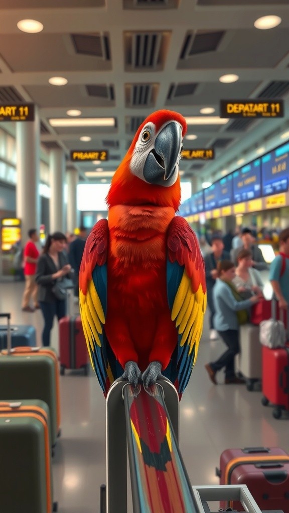 Parrot's Packing Adventure at the Airport!