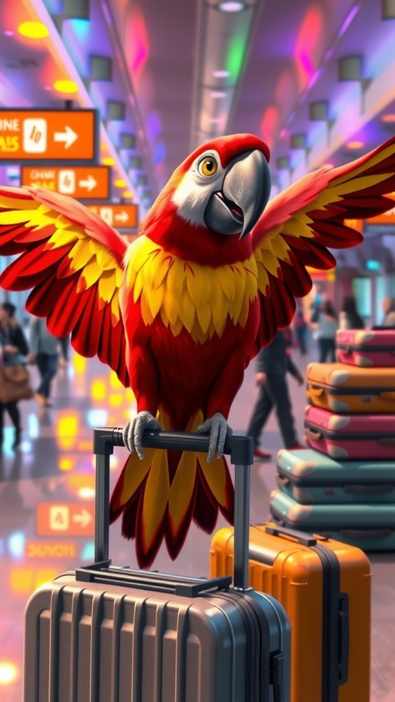 Parrot's Packed Adventure at the Airport!