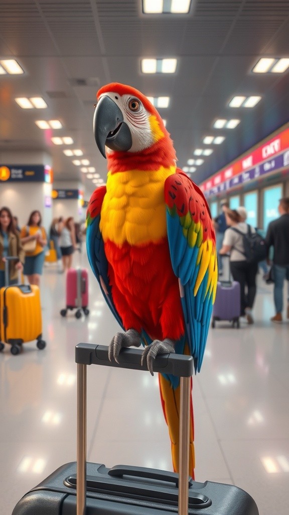 Packed to the Beak: The Parrot's Airport Adventure!