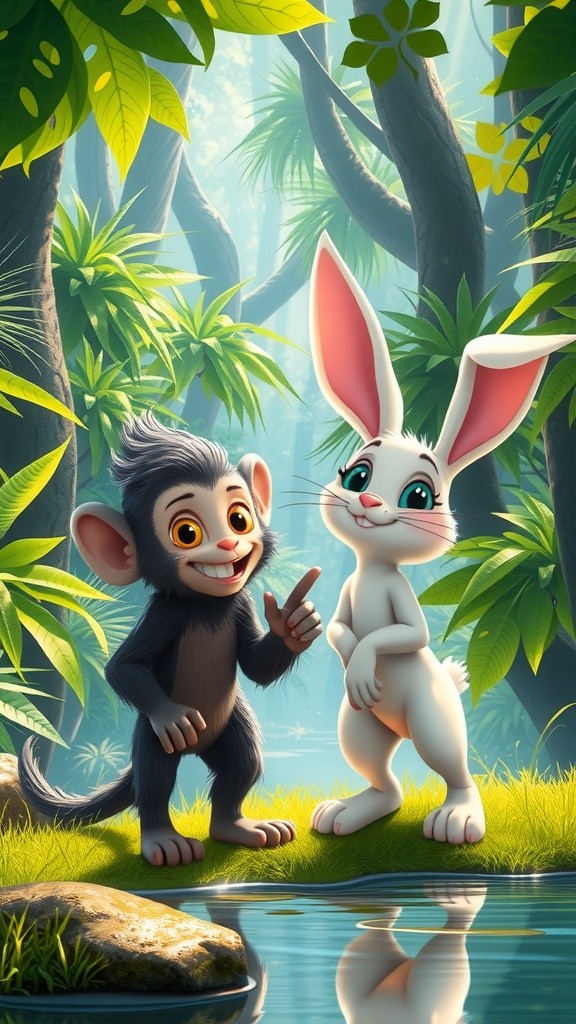 Jungle Chase: Monkey vs Rabbit!