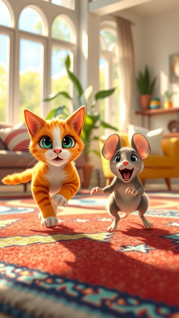 Mischievous Mayhem: The Great Mouse-Cat Chase!