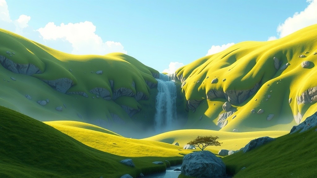 Twin Hills and Waterfall with VEDA MANTRA EDUTECH