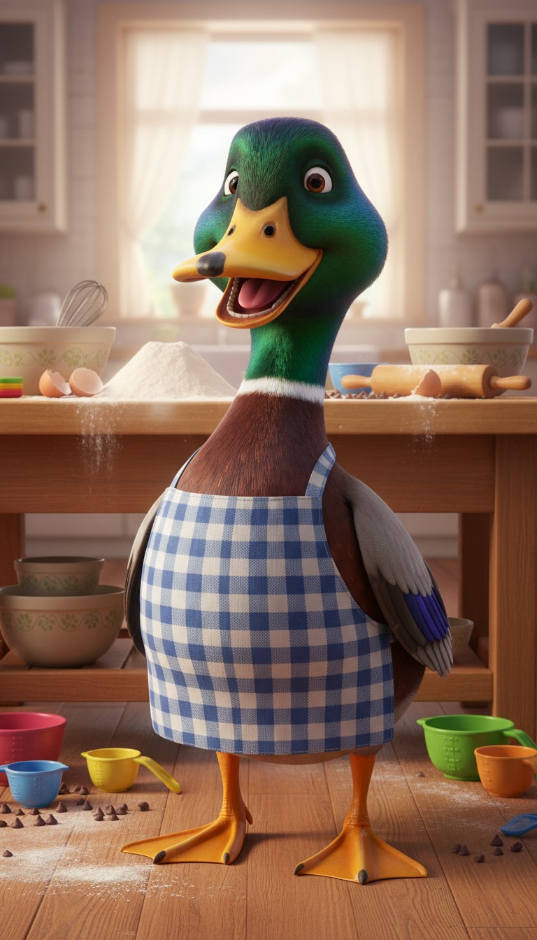 Cute Duck Bakes Cookies!