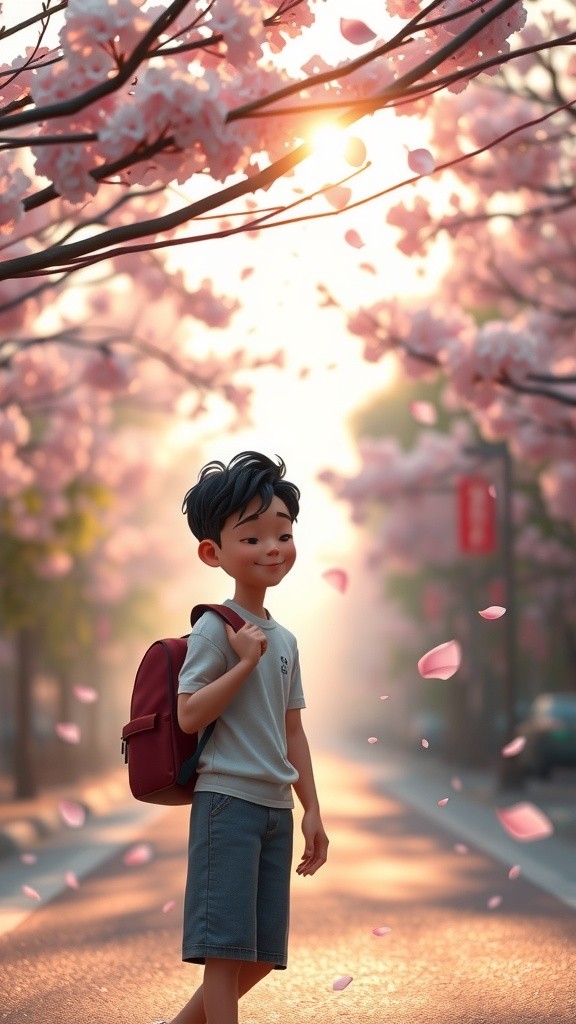 Whimsical Journey Through Cherry Blossoms