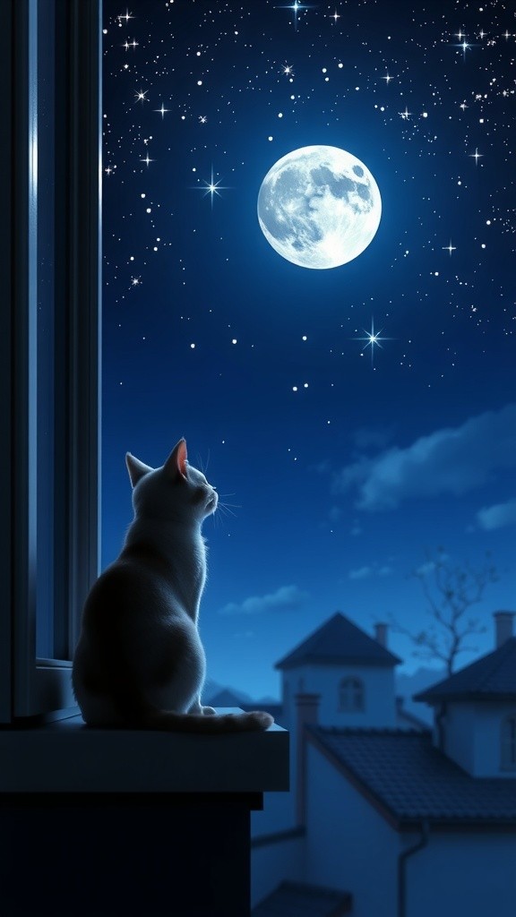 चाँद का इंतज़ार करने वाली लूना बिल्ली