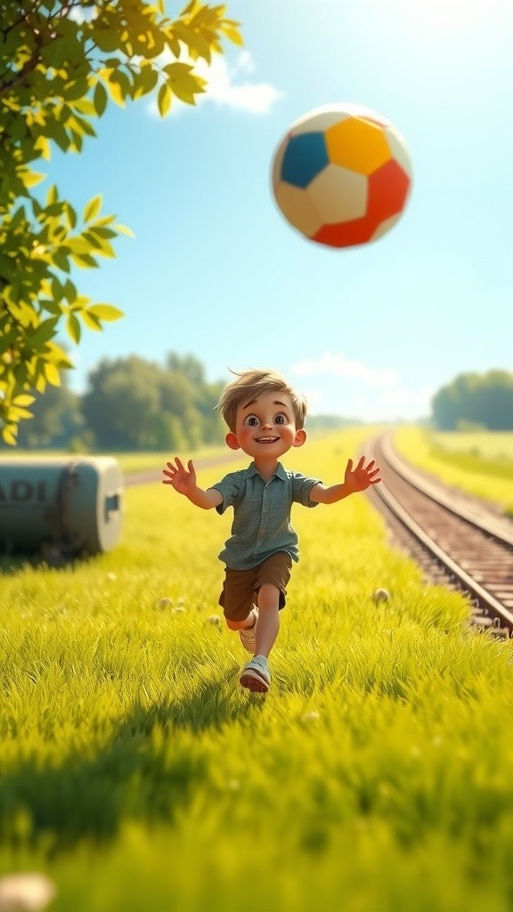 Boy's Close Call on the Tracks