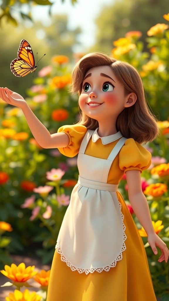 Kids Playing with Animals in the Garden