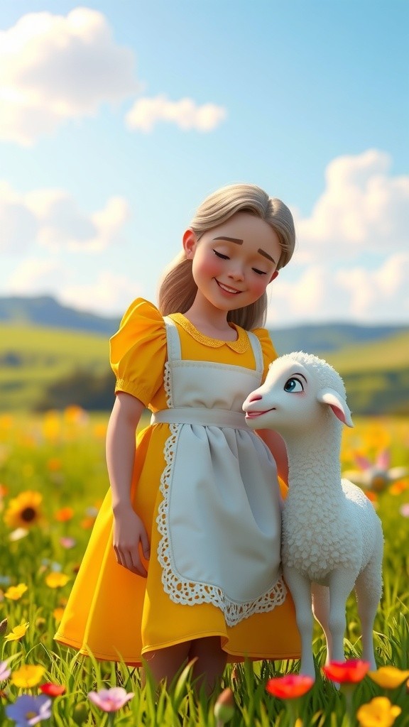 Mary and Her Playful Lamb: A Happy Nursery Rhyme Adventure
