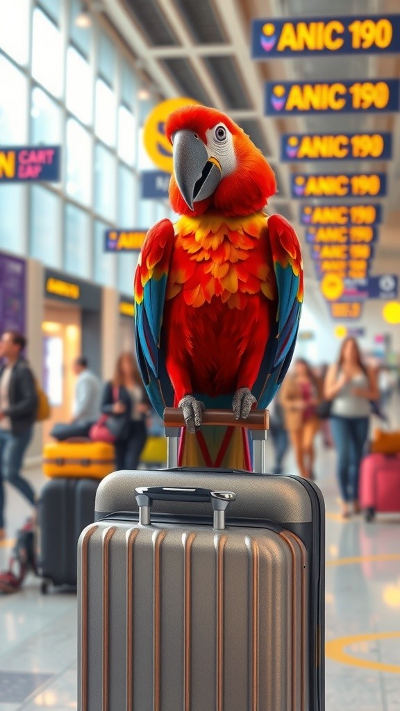 Parrot's Packing Pandemonium at the Airport!