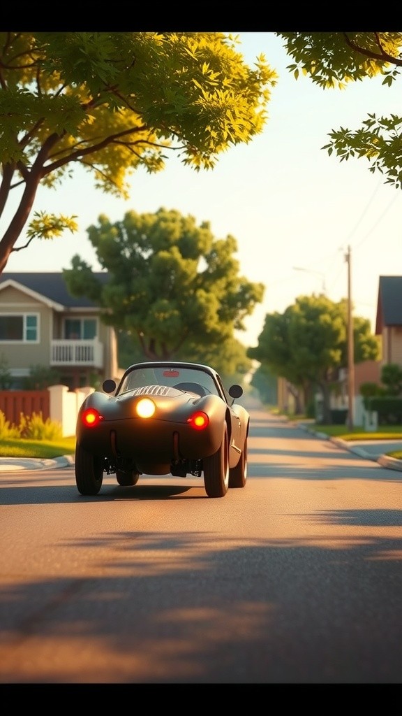Cat Behind the Wheel of a Black Vigo