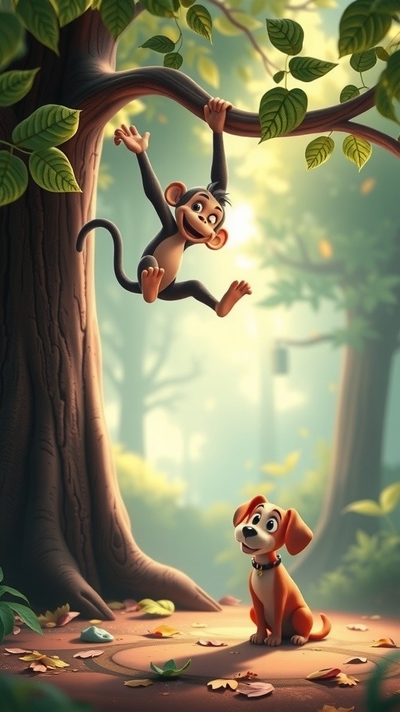 بندر اور کتا: دوستی کا سبق