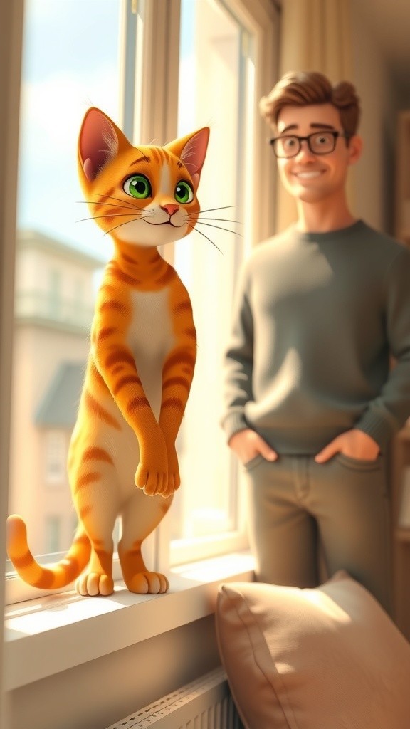 Paws of Support: A Cat’s Unimpressed Comfort