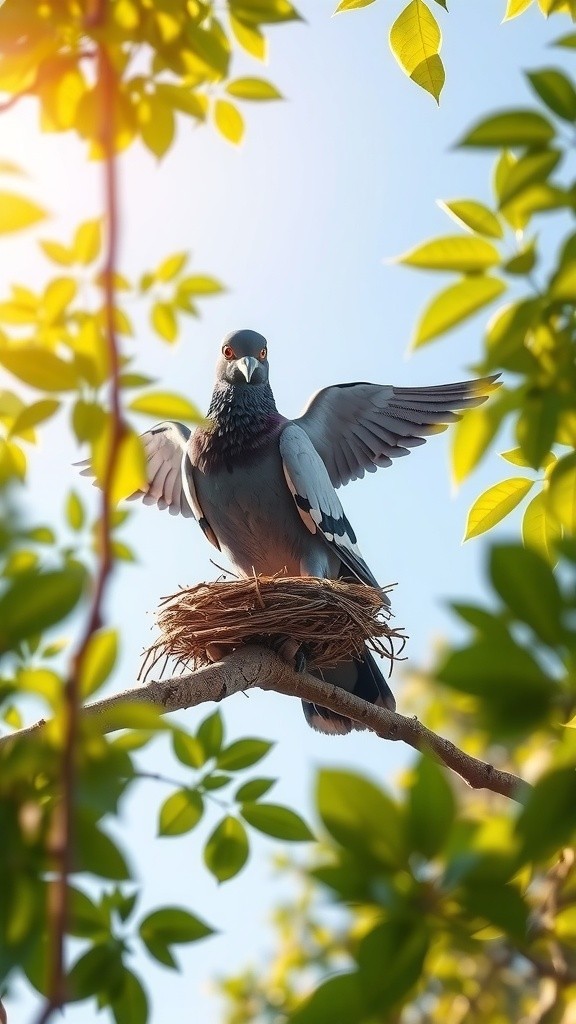 कबूतर का घोंसला और खुशहाल माहौल