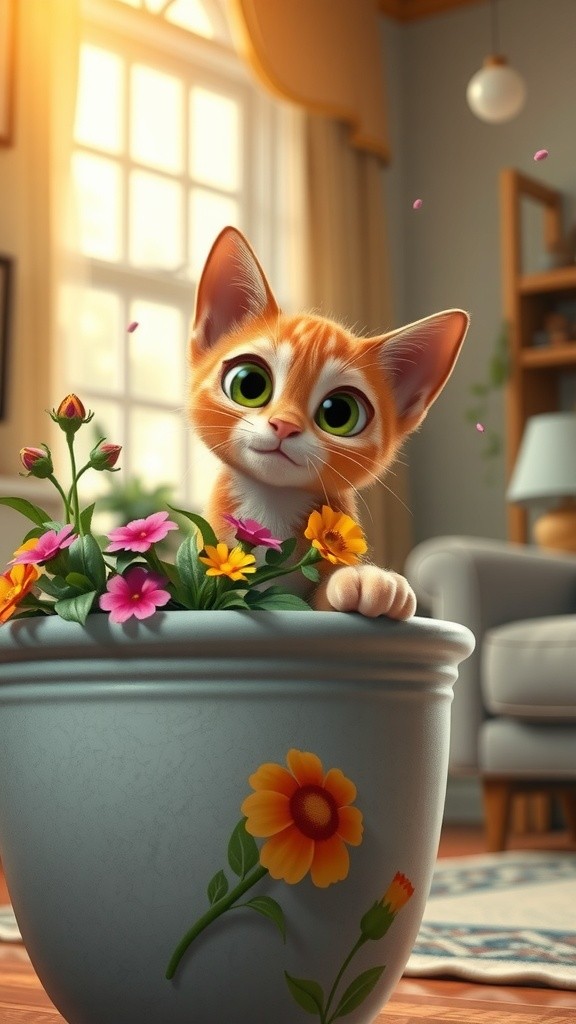 Whiskers: The Charming Orange Tabby Cat Adventure