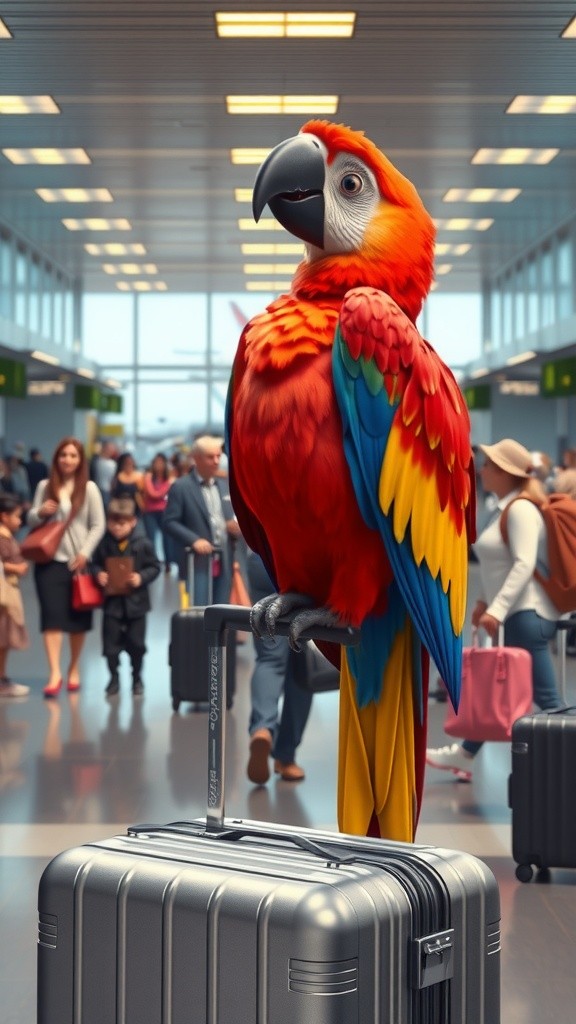 Parrot's Packing Adventure at the Airport!