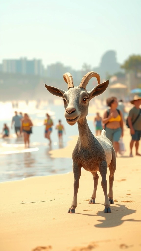 Gede si Kambing Model di Pantai Canggu
