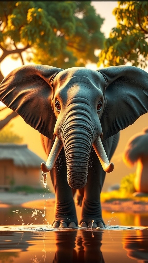 हाथी की मदद से गाँव की रक्षा