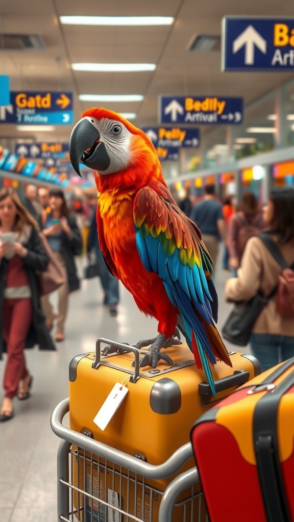 Parrot's Airport Adventure: Packing Too Much!