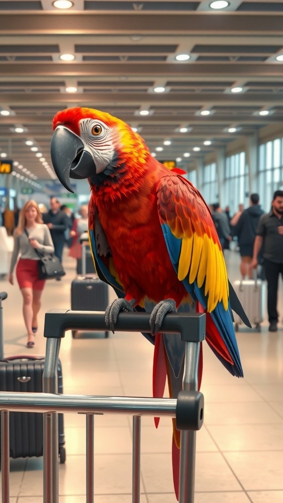 Packed to Fly: A Parrot's Airport Adventure