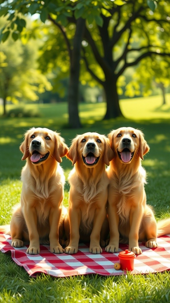 Three Little Dogs Enjoying a Treat
