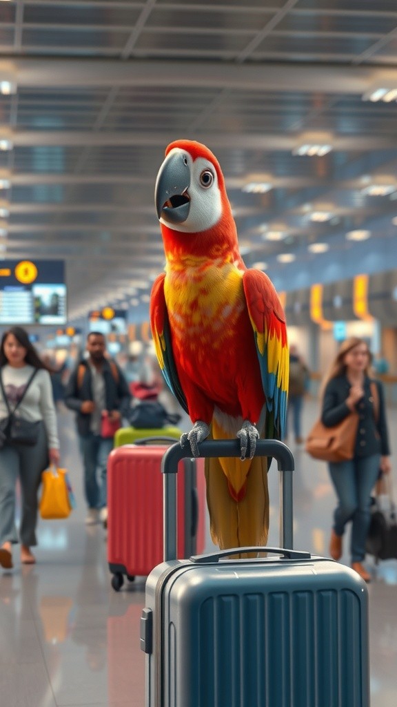 Parrot's Packing Adventure: Too Much for Carry-On!