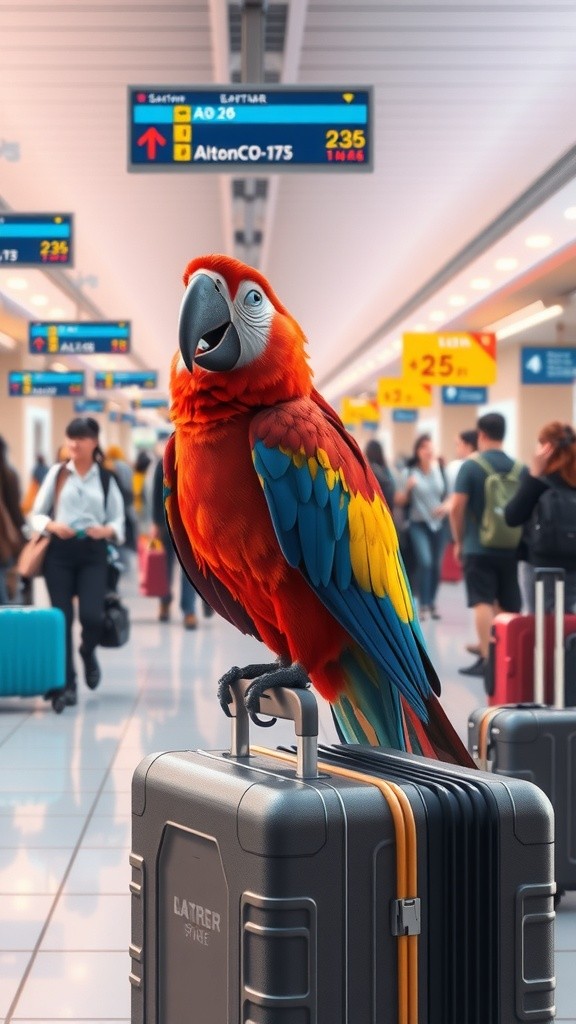 Parrot's Overpacked Adventure at the Airport!