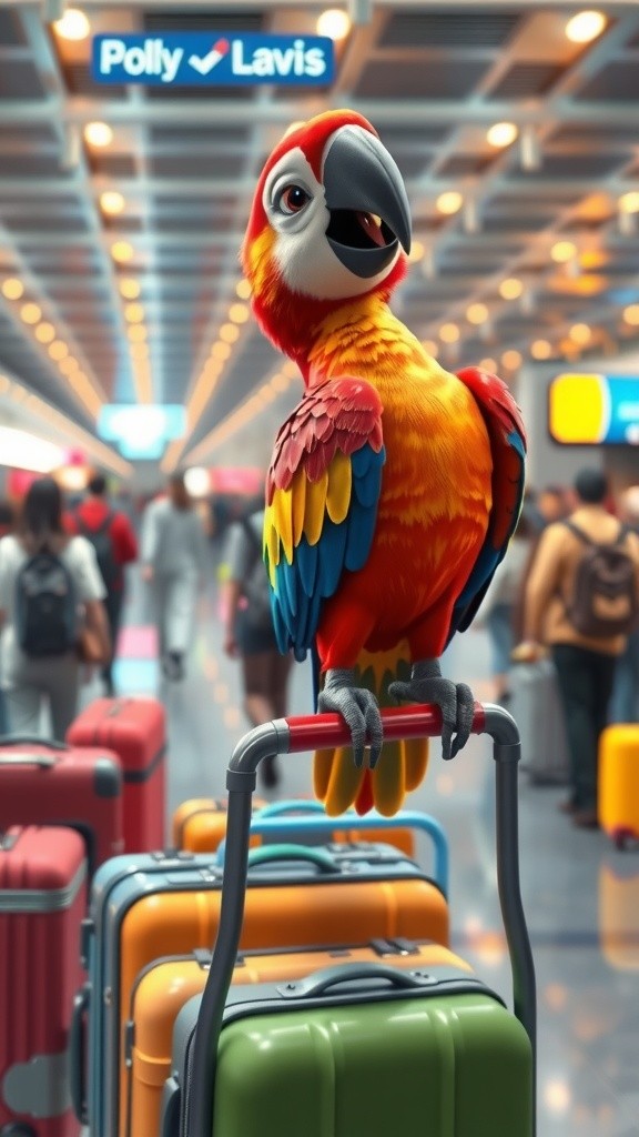 A Parrot's Airport Adventure