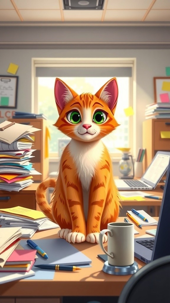 Whiskers at Work: A Feline Office Adventure