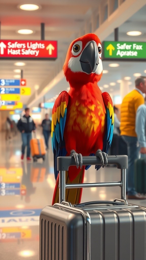 Parrot Packing Chaos at the Airport!