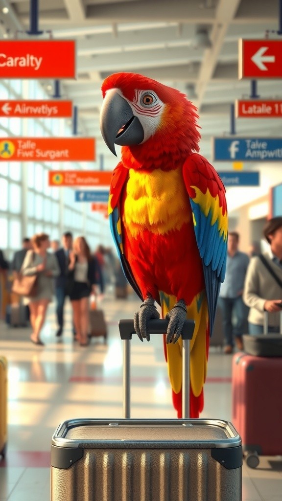 Coconuts and Cheer: A Parrot's Flight Adventure!