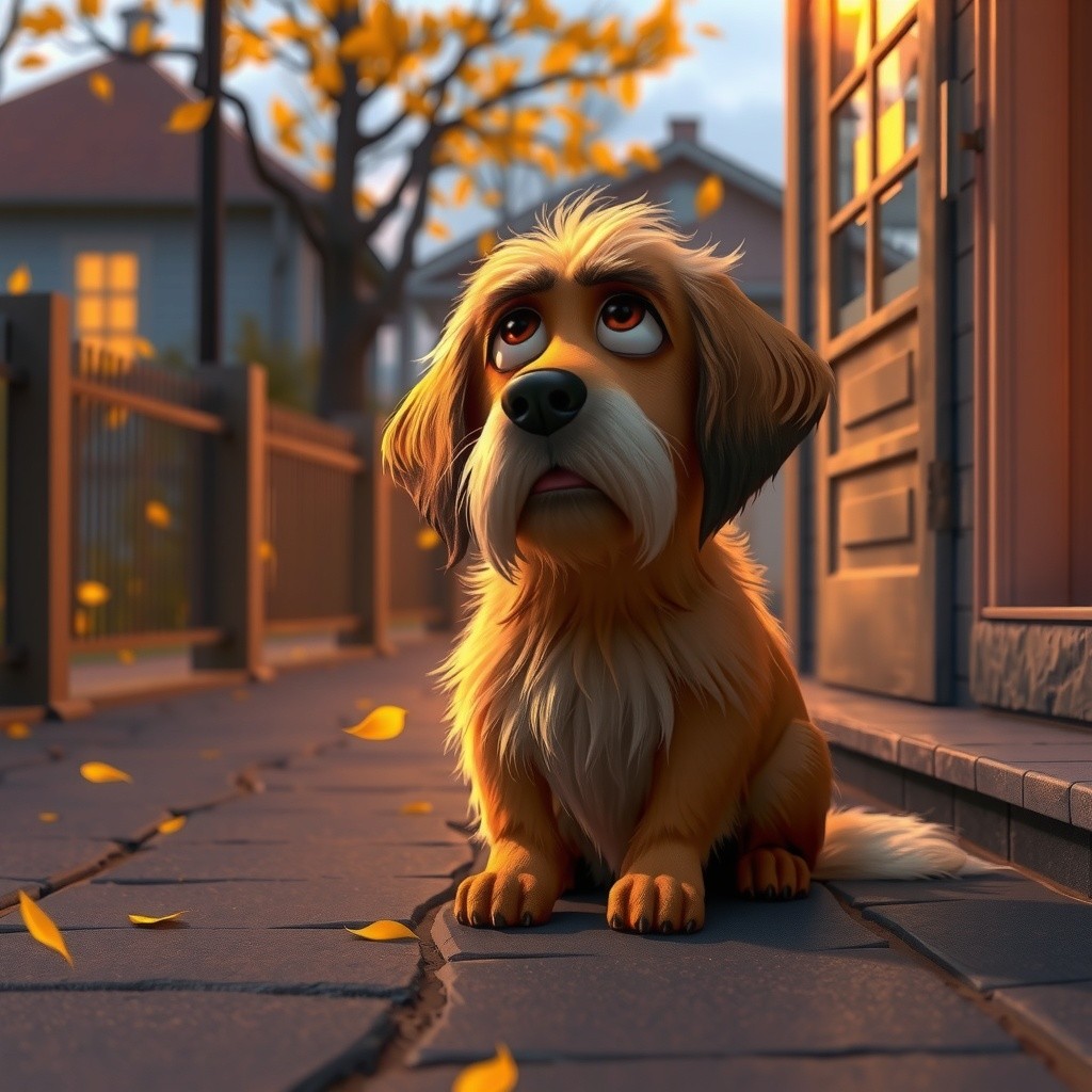 Waiting in the Rain: A Dog's Loyalty