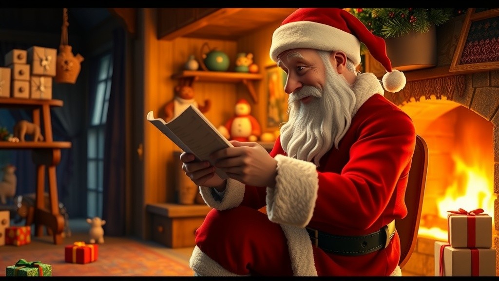 Santa's Gift Preparation for Children