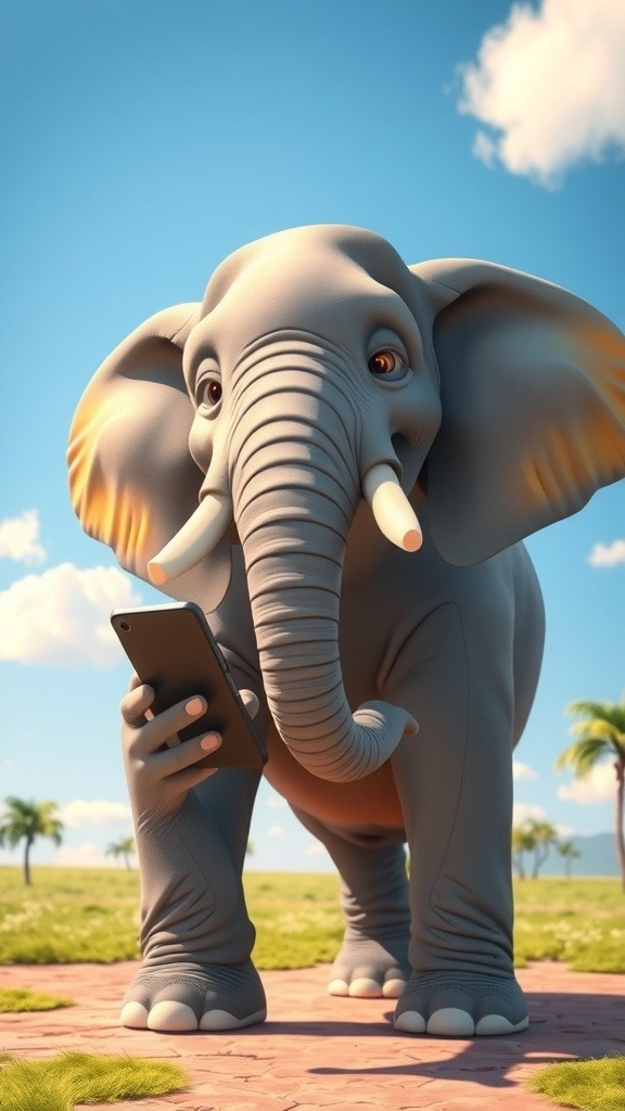हाथी का स्मार्टफोन फन!