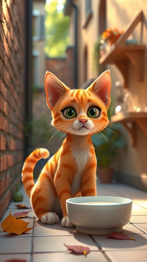 बिल्ली का दूध पीने का साहस!