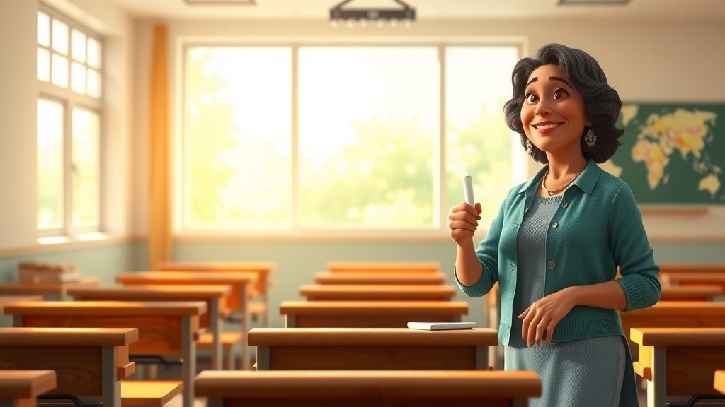 शिक्षिका आणि विद्यार्थ्यांचा अक्षर लेखनाचा अभ्यास