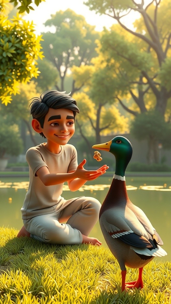 निहान और चालाक बतख डकू की दोस्ती