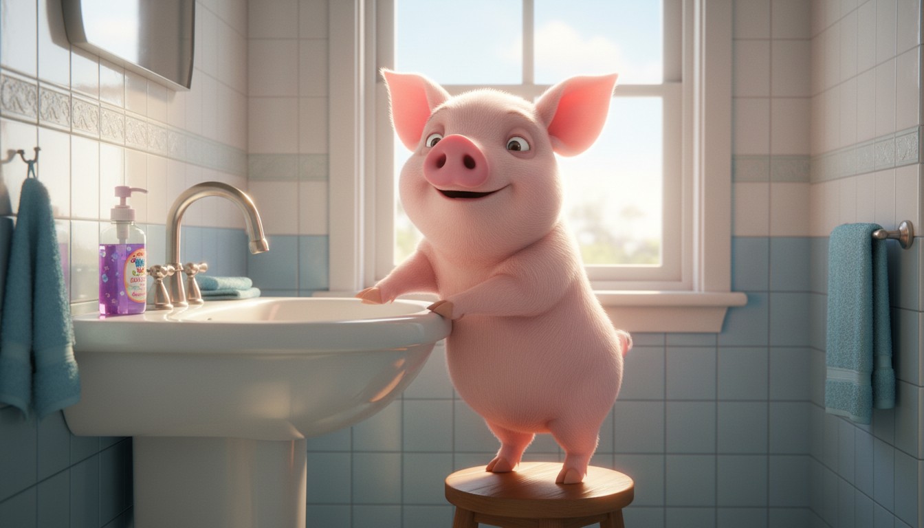 Hand Washing Fun with John Pork: Catchy Tune for Kids!