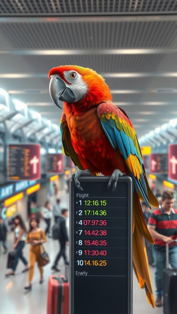 Parrot's Overpacked Adventure at the Airport!