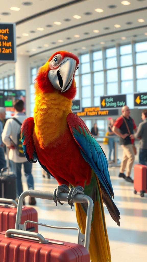Parrot's Packed Adventure at the Airport!