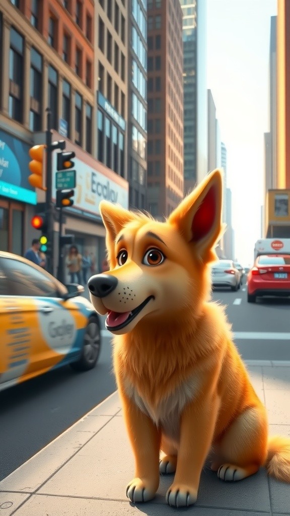 A Sad Dog on the Street