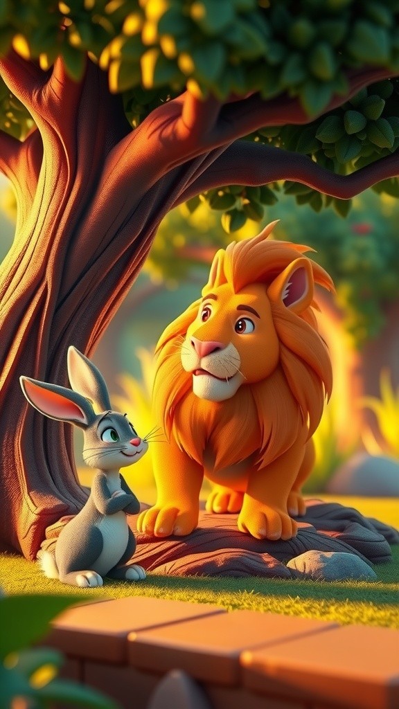 चतुर खरगोश और अहंकारी शेर की कहानी