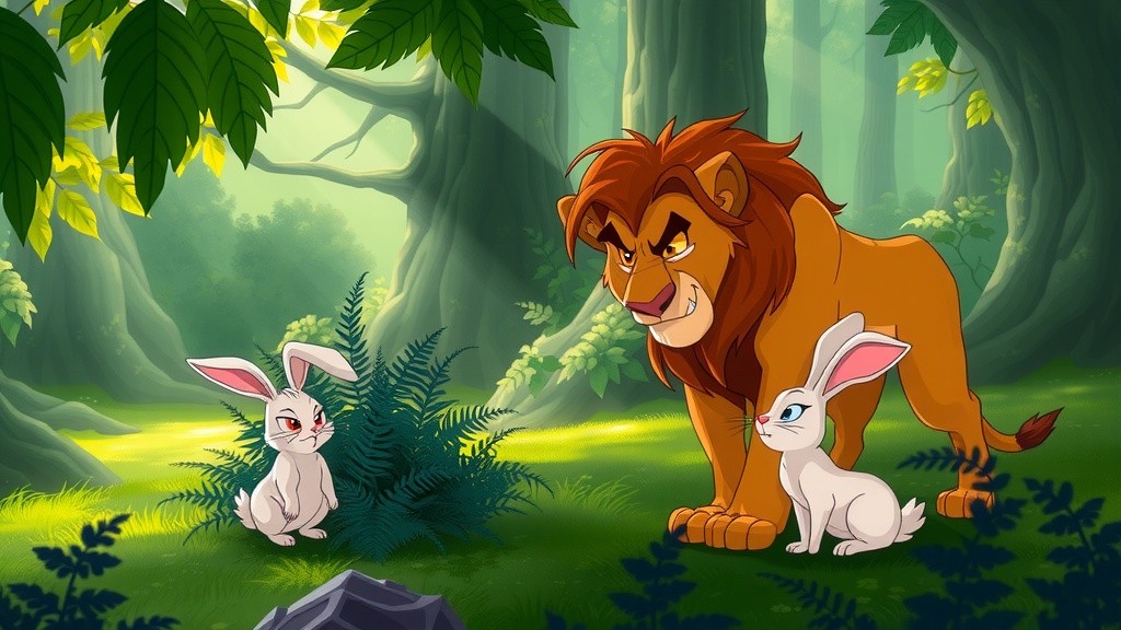 शेर और खरगोश की बुद्धि