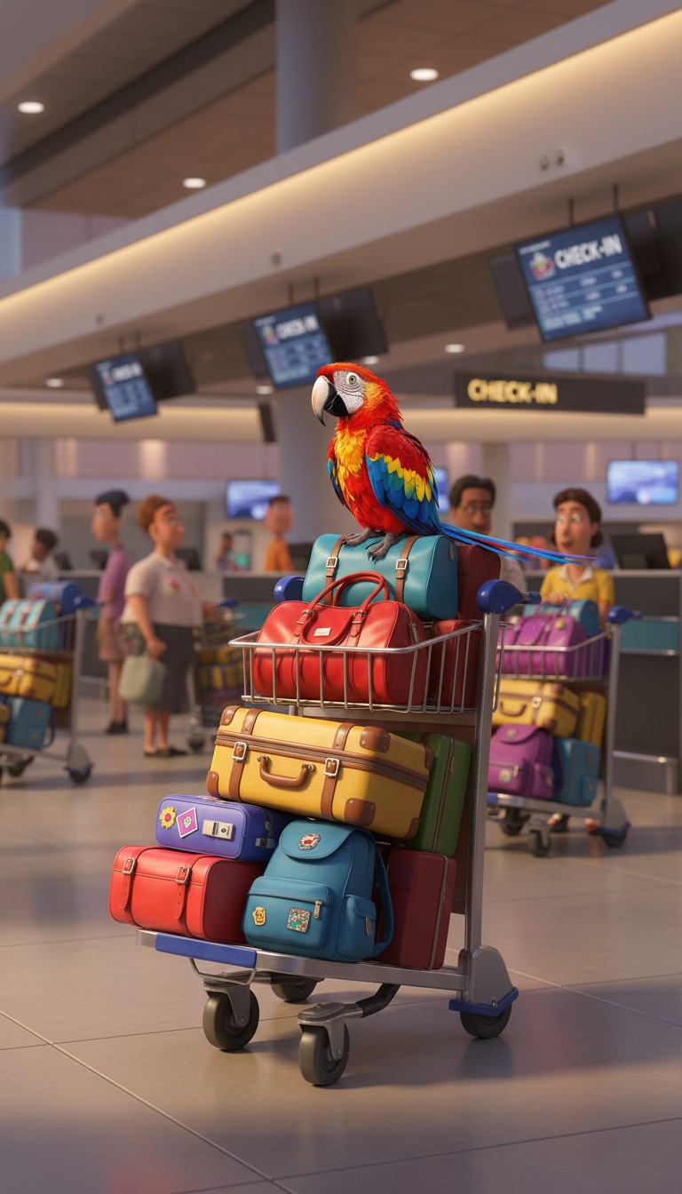 Parrot's Packing Adventure: Fly Easy, Fly Happy!