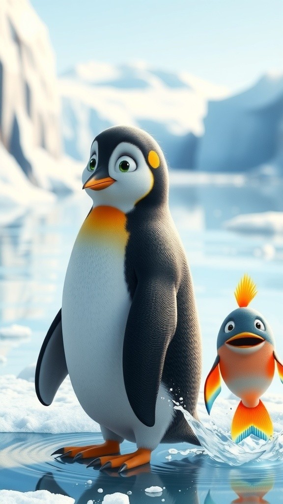 A Chilly Friendship: Penguin and Fish Adventure!