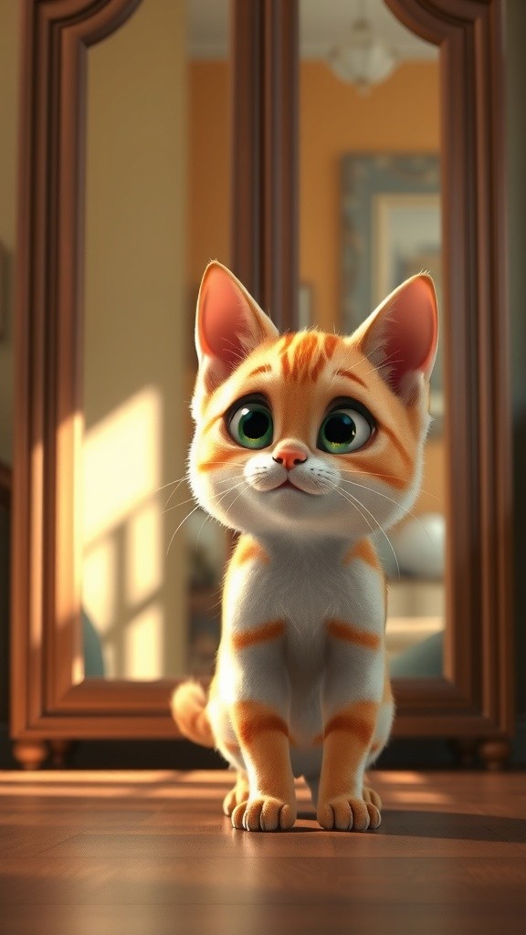 Kucing dan Pantulan: Pertemuan yang Aneh