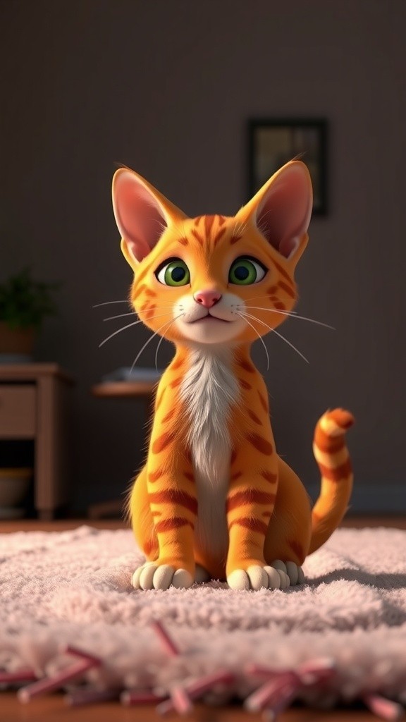 Kucing Chubby Berpakaian Topi Rubah