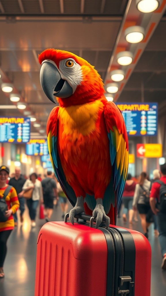 Parrot's Packing Adventure at the Airport!