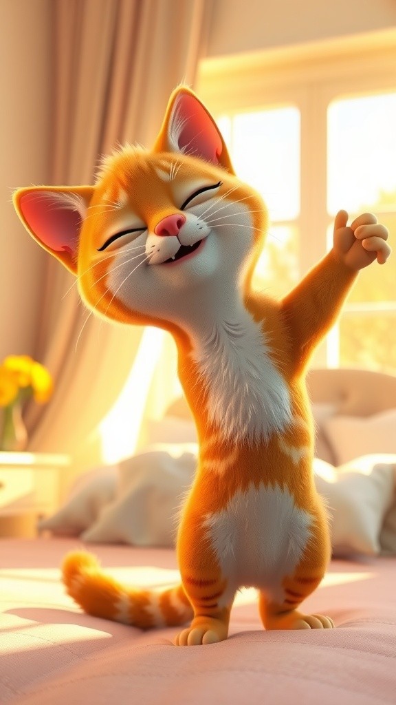 Morning Adventures of a Chubby Cat